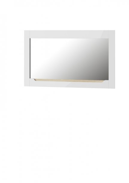Zrcadlo závěsné bílá/bílá lesk/dub sonoma ICE 30