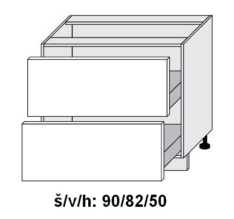 Dolní skříňka se zásuvkami QUANTUM VANILA 90 cm