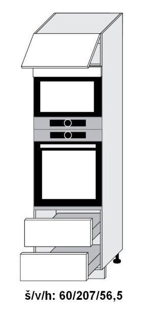 Dolní skříňka vysoká PLATINUM WHITE 60 cm