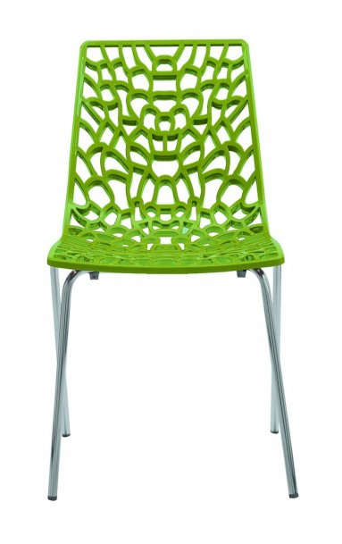 Židle jídelní plastová zelená GROOVE
