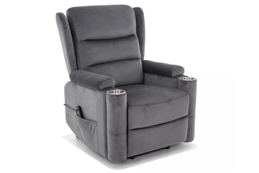 Křeslo relaxační šedé MINOS VELVET