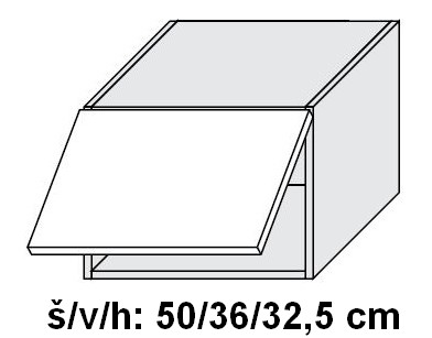 Horní skříňka PLATINUM DEEP RED 50 cm