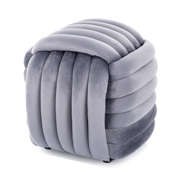 Taburet šedý BRUNI VELVET