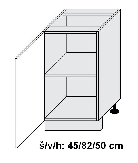 Dolní skříňka PLATINUM BLACK 45 cm
