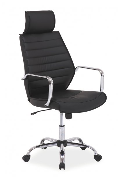 Židle kancelářská ecokůže černá Q-035