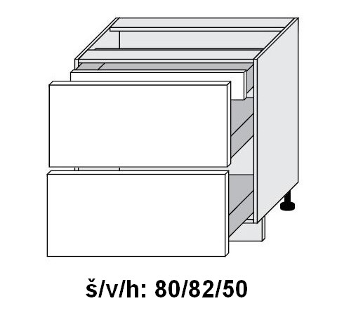 Dolní skříňka se zásuvkami PLATINUM WHITE 80 cm