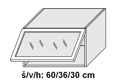 Horní skříňka prosklená 60 cm ALU