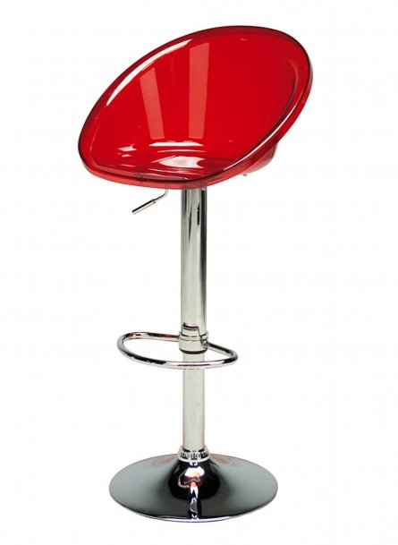 Plastová barová židle rosso transparente SPHERE BAR
