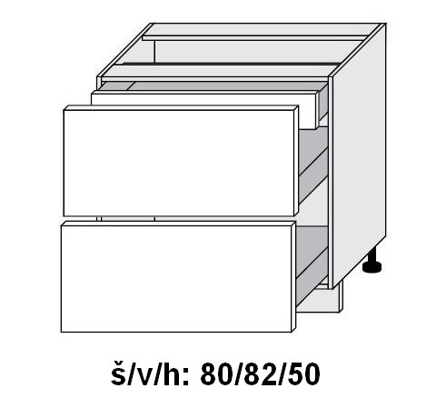 Dolní skříňka se zásuvkami SILVER+ DUB ARTISAN 80 cm