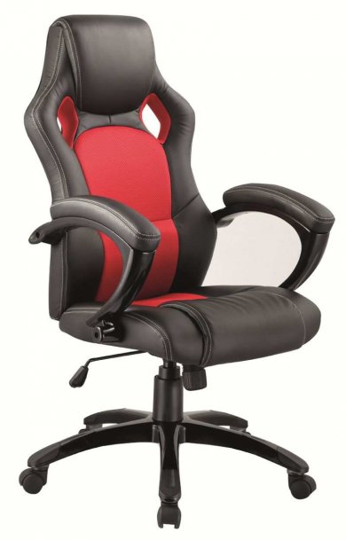 Židle kancelářská černá/červená Q-107