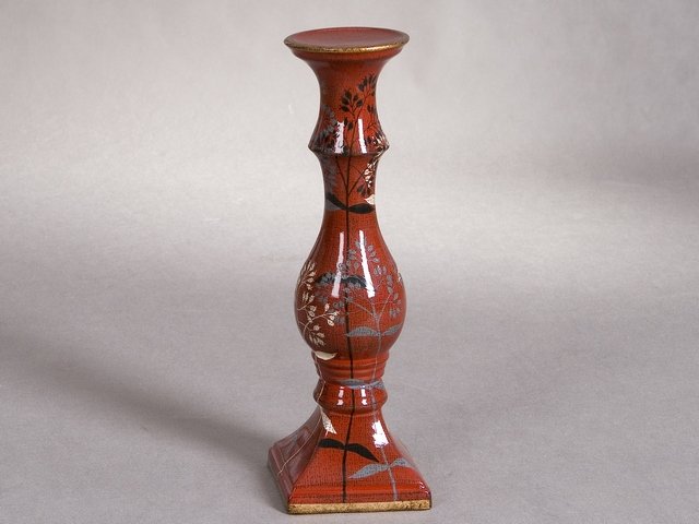Svícen keramický s květinovým vzorem v.42,5 cm THK- 011465