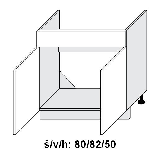 Dolní skříňka FERRUM bílý akryl lesk/dub lindberg 80 cm