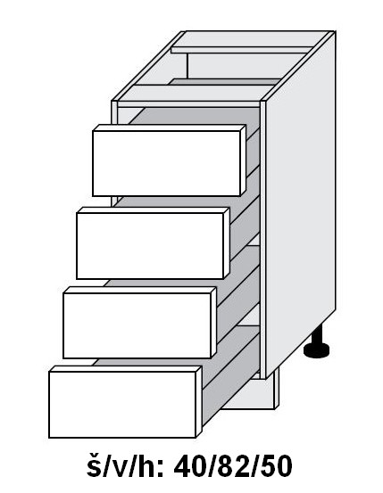 Dolní skříňka se zásuvkami QUANTUM BÍLÁ MAT 40 cm