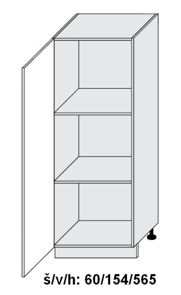 Kuchyňská skříňka dolní vysoká SILVER+ FRESCO ANTRACIT D5D/60/154 - bílá alpská