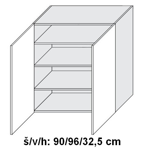 Horní skříňka QUANTUM VANILA 90 cm