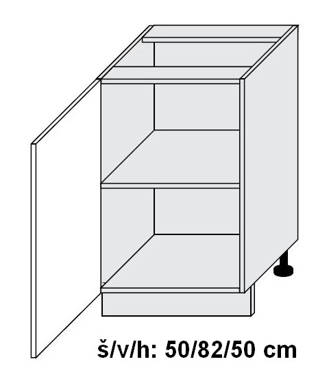 kuchyňská skříňka dolní PLATINUM VANILIA D1D/50 - jersey