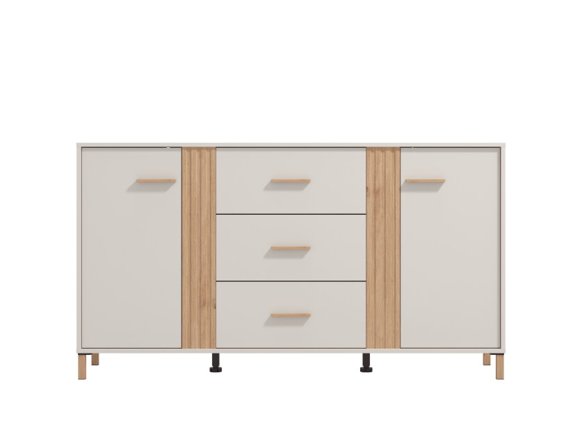 Komoda kombinovaná dub artisan/cashmere BELFORT 3K3F