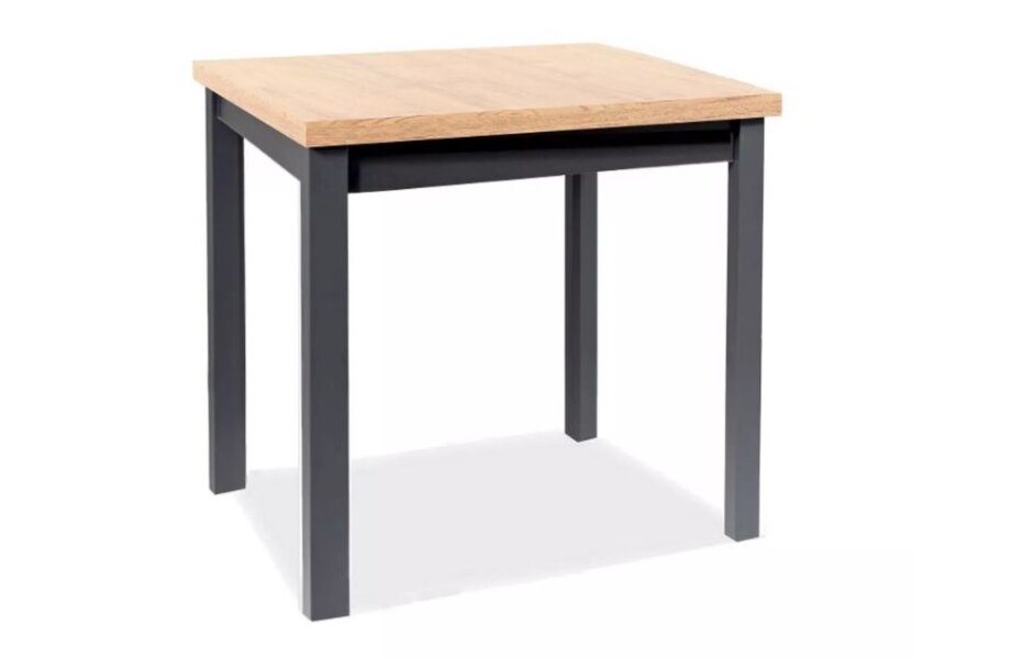 Stůl jídelní  dub artisan/černá 80x80 ADAM