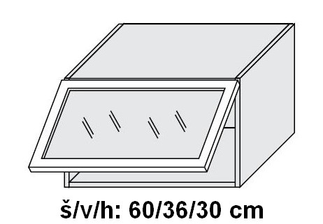Horní skříňka prosklená 60 cm MDF