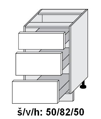 Dolní skříňka se zásuvkami PLATINUM WHITE 50 cm