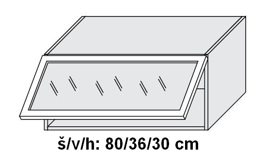 Horní skříňka prosklená 80 cm MDF
