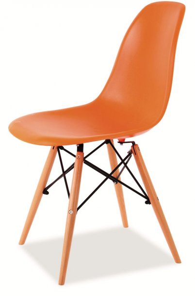 Židle jídelní plastová oranžová ENZO