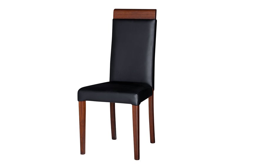 Židle čalouněná dub barvený koňak/ekokůže černá VIEVIEN 111
