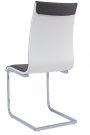 Židle jídelní kovová čalouněná šedá/bílá H-133