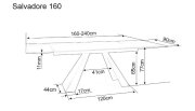 Jídelní stůl rozkládací SALVADORE černý 160cm