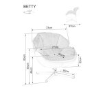 Křeslo otočné antická růžová/béžová BETTY