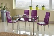Židle jídelní kovová čalouněná chrom/fialová H-261