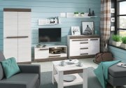 Televizní stolek borovice sněhová/new grey BLANCO 10