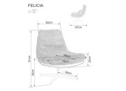 Křeslo otočné skořicové FELICIA RAVEN