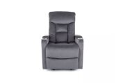 Křeslo relaxační šedé IKAR VELVET