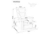 Křeslo elektrické cappuccino KRONOS VELVET
