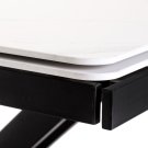 Stůl jídelní rozkládací černý, keramická deska bílá HT-450M BK