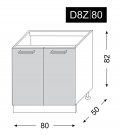 kuchyňská skříňka dolní QUANTUM VANILA D8Z/80 - grey