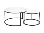 Konferenční stolek bílá mramor/chrom ATLANTA B