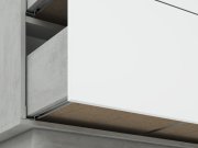 Komoda dvoudvéřová stříbrný beton/bílý lesk LUMENS 06