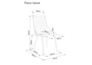 Židle jídelní světle šedá PIANO VELVET