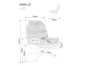 Křeslo otočné antická růžová/béžová GISELLE