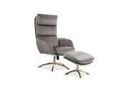 Křeslo s taburetem ant.růžová Bluvel 52 MONROE VELVET