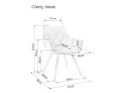 Křeslo jídelní cappuccino CHERRY VELVET