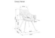 Křeslo jídelní světle šedé CHERRY VELVET