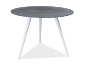 Stůl jídelní skleněný šedý kámen/bílá EVITA