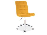 Židle kancelářská žlutá Q-020 VELVET