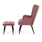 Křeslo s podnožkou růžová AK-303 PINK2