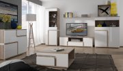 Televizní stolek bílý lesk/dub nelson MILANO TYP 50