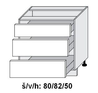 Dolní skříňka se zásuvkami BONN WHITE PREMIUM MAT 80 cm