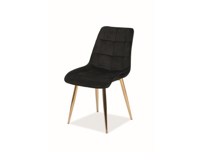 Židle jídelní zlatá/černá CHIC VELVET
